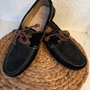ECCO Men's Black Suede Driving Moccasins